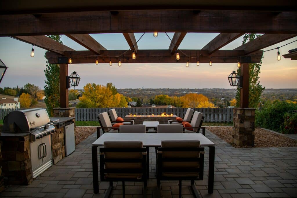 Summer outdoor living patio.